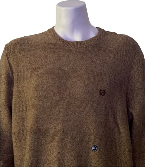 🔧Men’s Knit Sweater Big Tall Size 2X Chaps Crew Neck Long Sleeve Nat Heather - Picture 2 of 11